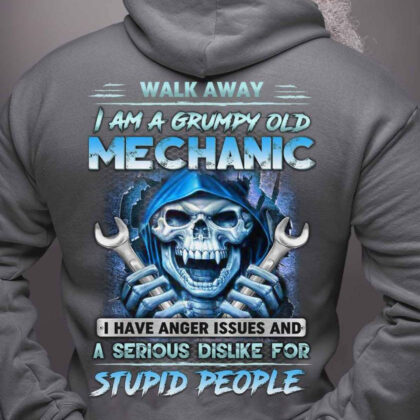 Grumpy Old Mechanic Skull - Funny Quote