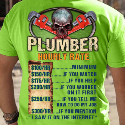 Plumber Hourly Rate Humor - Skull Trade